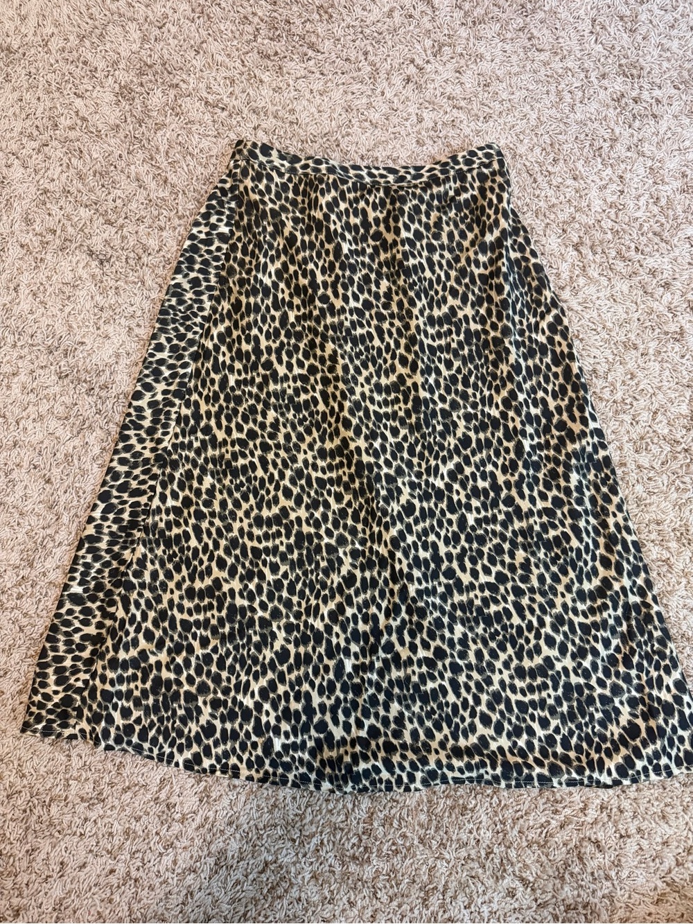 J. Crew Leopard-Print A-Line Skirt in Black & Cream